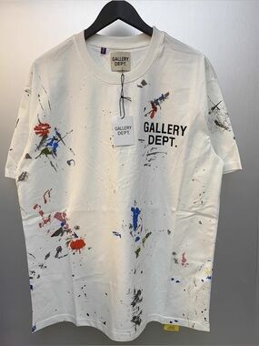 Gallery Dept Paint Splatter Tee White Size S/M/L/XL